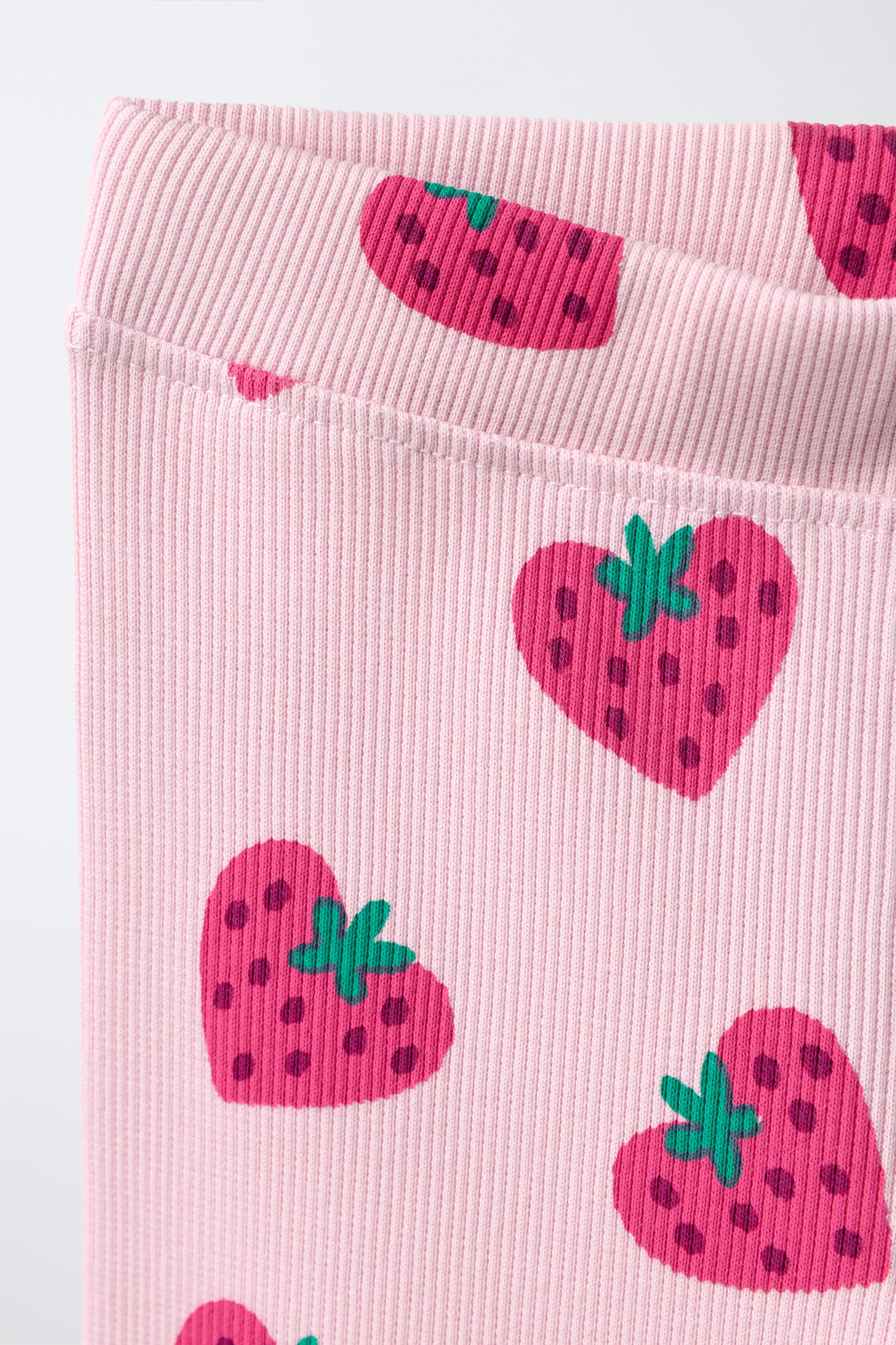 STRAWBERRY RIBBED LEGGINGS